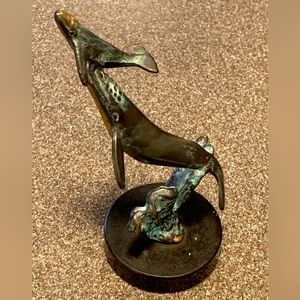 SPI Solid Brass Humpback Whale & Calf Sculpture W/ a Beautiful Bronze patina!